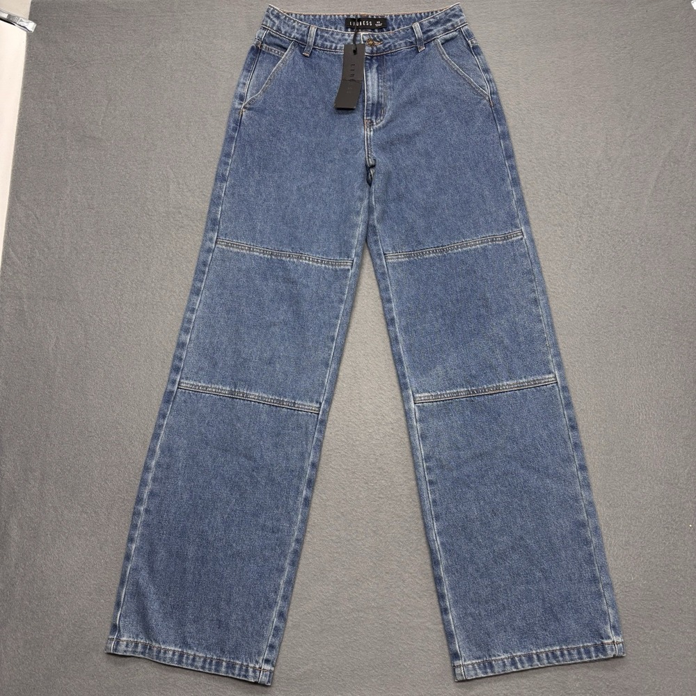 LIONESS Freedom Jeans Blue Denim Size US 2 (28x33) Straight Leg Relaxed Fit NWT - Picture 2 of 10
